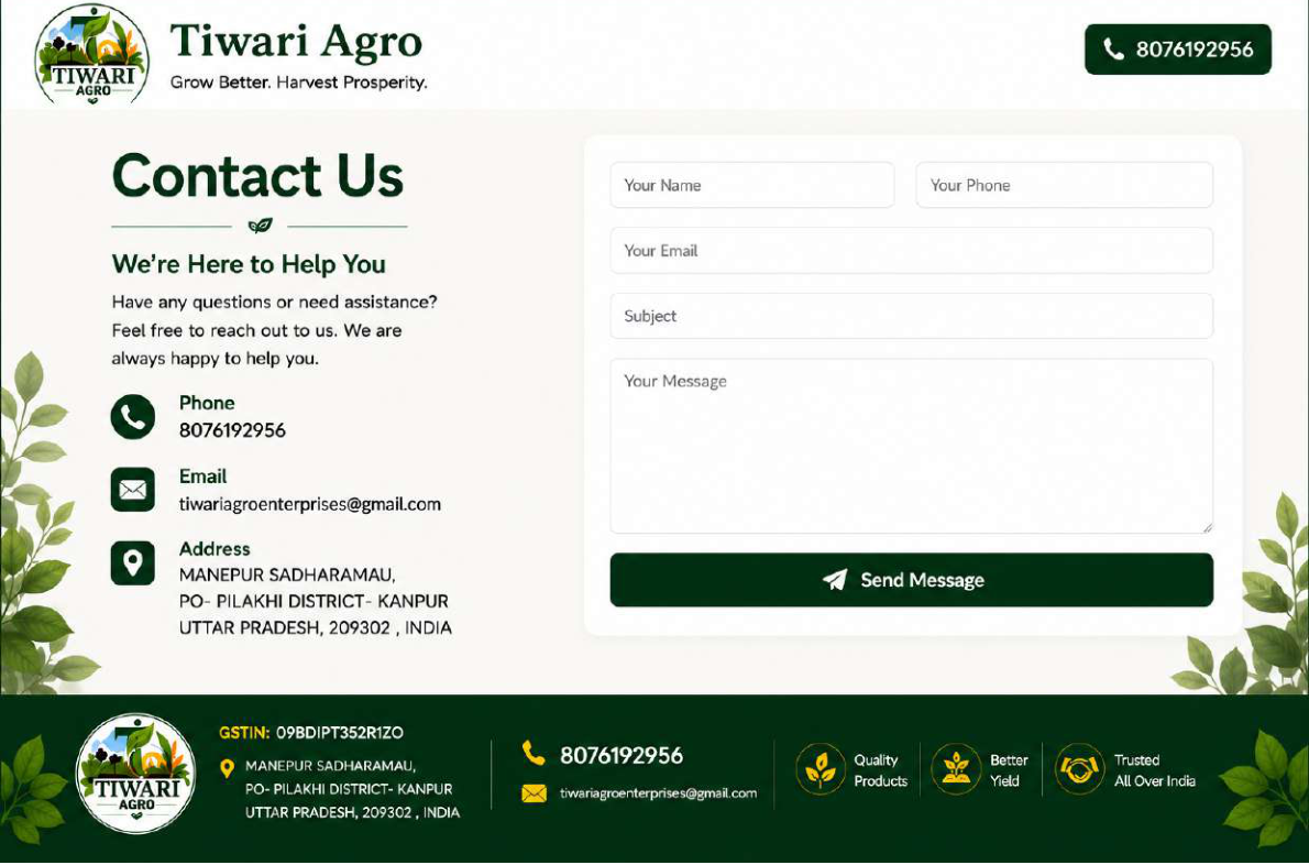 Contact Tiwari Agro Enterprises
